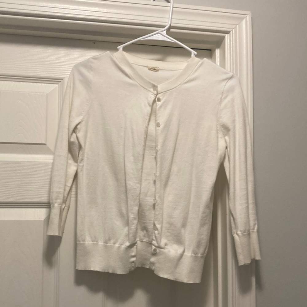 Used white button up cardigan from jcrew